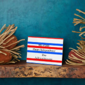 Rotblaue Streifen Unabhängigkeit Tag 4. Juli Fotoplatte (Seite)