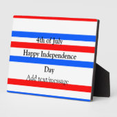 Rotblaue Streifen Unabhängigkeit Tag 4. Juli Fotoplatte (Seite)