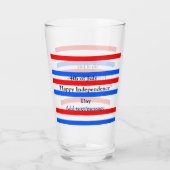 Rotblaue Streifen Unabhängigkeit Tag 4. Juli Glas (Rückseite)