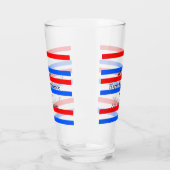 Rotblaue Streifen Unabhängigkeit Tag 4. Juli Glas (Links)