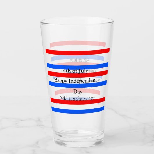 Rotblaue Streifen Unabhängigkeit Tag 4. Juli Glas (Vorderseite)
