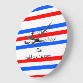 Rotblaue Streifen Unabhängigkeit Tag 4. Juli Große Wanduhr (Winkel)