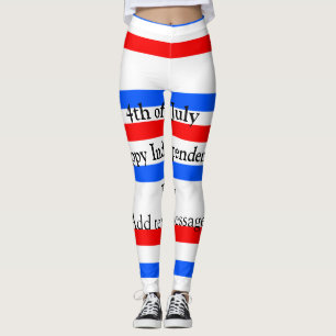 Rotblaue Streifen Unabhängigkeit Tag 4. Juli Leggings