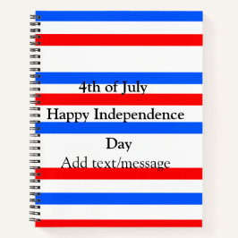 Rotblaue Streifen Unabhängigkeit Tag 4. Juli Notizblock
