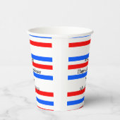 Rotblaue Streifen Unabhängigkeit Tag 4. Juli Pappbecher (Rechts)