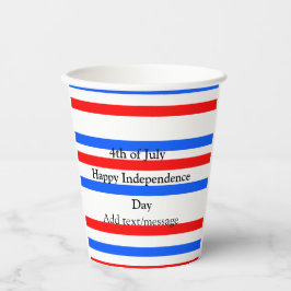 Rotblaue Streifen Unabhängigkeit Tag 4. Juli Pappbecher