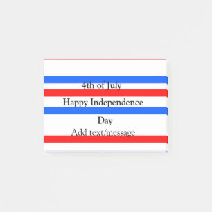 Rotblaue Streifen Unabhängigkeit Tag 4. Juli Post-it Klebezettel