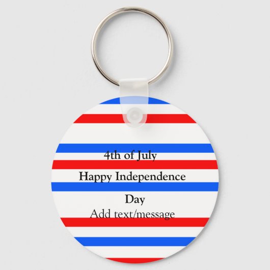 Rotblaue Streifen Unabhängigkeit Tag 4. Juli Schlüsselanhänger (Vorderseite)