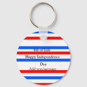 Rotblaue Streifen Unabhängigkeit Tag 4. Juli Schlüsselanhänger (Rückseite)