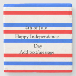 Rotblaue Streifen Unabhängigkeit Tag 4. Juli Steinuntersetzer