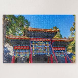 Rotblaue Tor Jade Blumeninsel Puzzle