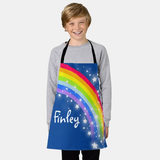 Rotblauer individuelle Name Schürze (Getragen)