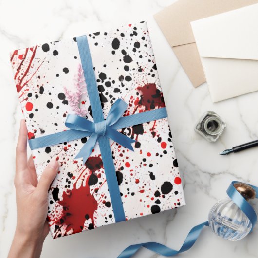 Rotblut-Spritzer-Muster Geschenkpapier (Schenken)