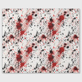 Rotblut-Spritzer-Muster Geschenkpapier (Flach)