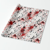Rotblut-Spritzer-Muster Geschenkpapier (Ungerollt)