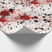 Rotblut-Spritzer-Muster Geschenkpapier (Ecke)