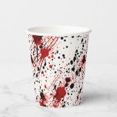 Rotblut-Spritzer-Muster Pappbecher (Rückseite)