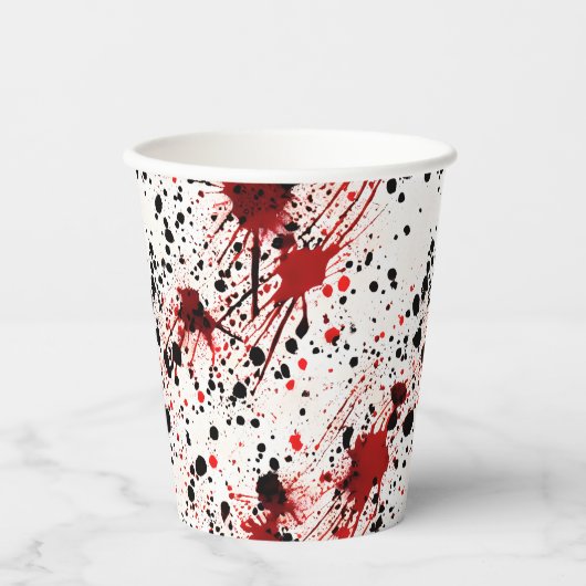 Rotblut-Spritzer-Muster Pappbecher (Vorderseite)