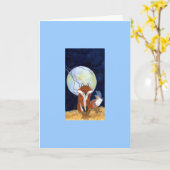 Rotblütenvogel Karte (Gelbe Blume)