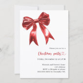 Rotbogenweiß QR-Code Weihnachtszeit Party Einladung (Vorderseite)