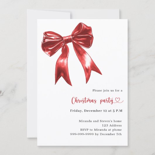 Rotbogenweiß QR-Code Weihnachtszeit Party Einladung (Vorderseite)