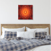 Rotbraun-Gelb-Mandala mit Blume des Lebens Leinwanddruck (Insitu (Schlafzimmer))