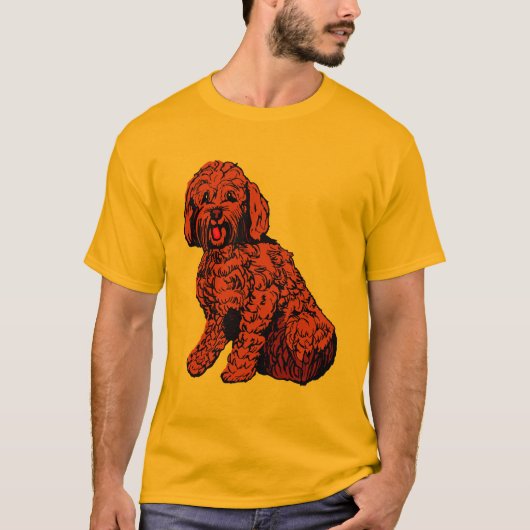 Rotbraun Labradoodle T - Shirt (Vorderseite)