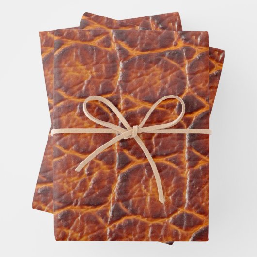 Rotbraune Alligator-Skin Geschenkpapier Set (Beispiel)