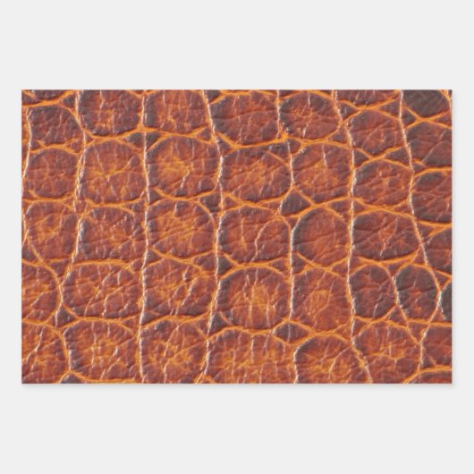 Rotbraune Alligator-Skin Geschenkpapier Set (Vorderseite)