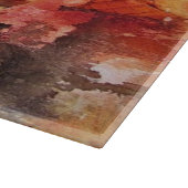 Rotbraune orange weiße moderne abstrakte Kunst Schneidebrett (Ecke)