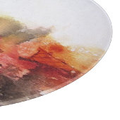 Rotbraune orange weiße moderne abstrakte Kunst Schneidebrett (Ecke)