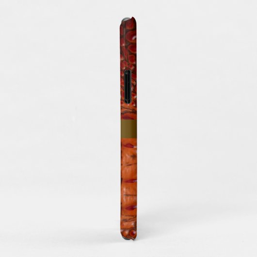 Rotbraune Reptilien Digital Leather Gold Metal Case-Mate iPhone Hülle (Hinten/Rechts)