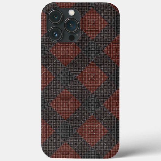 rotbraune und schwarz geneigte Quadrate oder Schac Case-Mate iPhone Hülle (Rückseite)