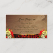 Rotbrauner Baum Bark Wood Grain Elegantes florales Visitenkarte (Rückseite)