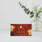 Rotbrauner Baum Bark Wood Grain Elegantes florales Visitenkarte (Stehend Vorderseite)
