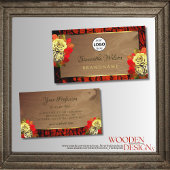 Rotbrauner Baum Bark Wood Grain Logo Floral Visitenkarte