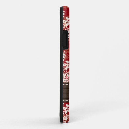 Rotbrauner Damast Case-Mate iPhone Hülle (Hinten/Rechts)