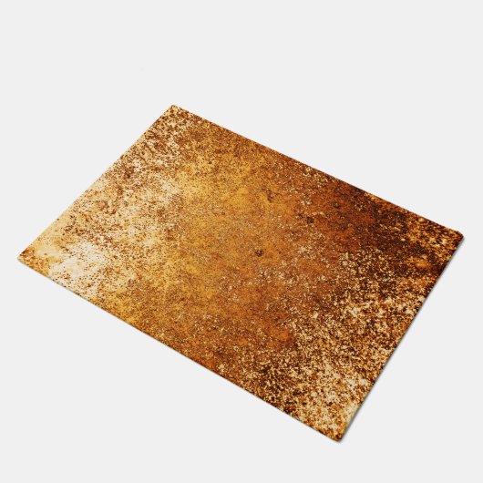 Rotbrauner Rustikal-Wethering-Grunge Kupfer Fußmatte (Schrägansicht)