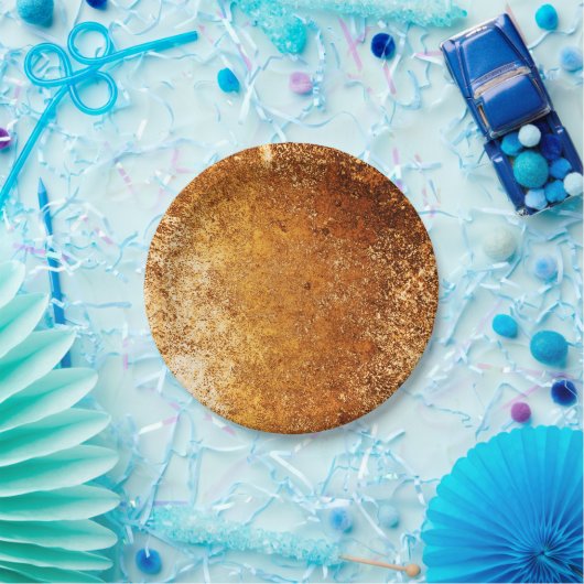 Rotbrauner Rustikal-Wethering-Grunge Kupfer Pappteller (Party)