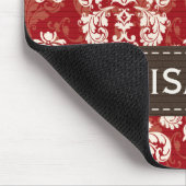 Rotbrauner Sahnedamast Mousepad (Ecke)