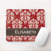 Rotbrauner Sahnedamast Mousepad (Mit Mouse)