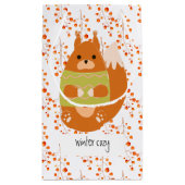 Rotbraunes Eichhörnchen in einem grünen Pullover Kleine Geschenktüte (Rückseite)