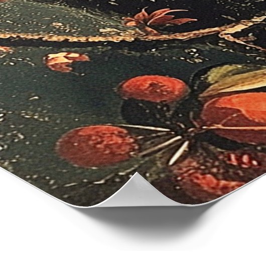 Rotbrust auf einem Baumzweig Poster (Ecke)