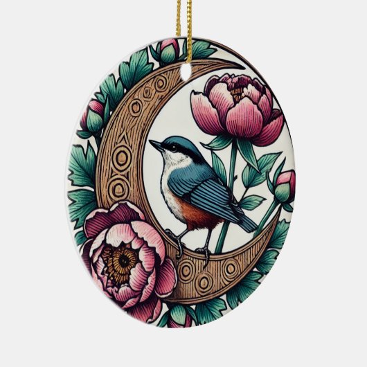 Rotbrustvogel Keramik Ornament (Rechts)