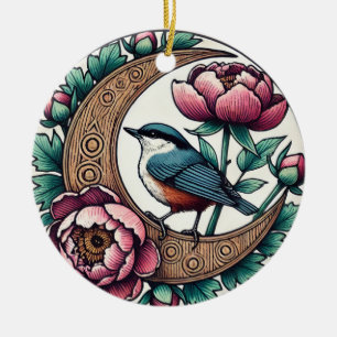 Rotbrustvogel Keramik Ornament