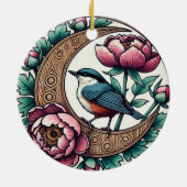 Rotbrustvogel Keramik Ornament (Hinten)