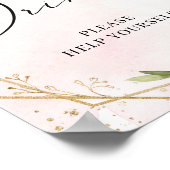 Rotburgund-goldenes Blumenzeichen Poster (Ecke)