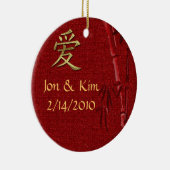 Rotchinesische Gastgeschenk Hochzeit Keramik Ornament (Rechts)