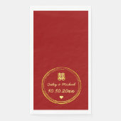 Rotchinesische Hochzeit-Briefmarke Serviette (Vorderseite)