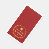 Rotchinesische Hochzeit-Briefmarke Serviette (Ecke)